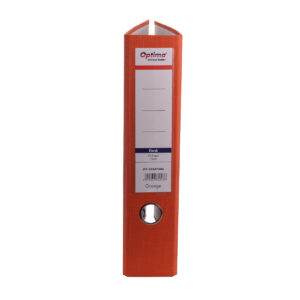 Biblioraft A4, plastifiat PP/paper, margine metalica, 75 mm, Optima Classic - portocaliu