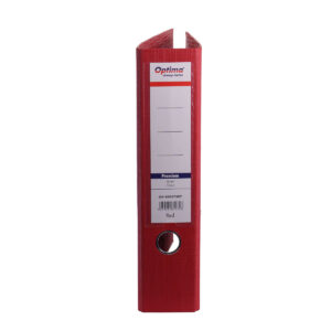 Biblioraft A4, plastifiat PP/PP, margine metalica, 75 mm, Optima Premium - rosu
