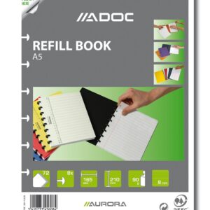 Rezerva caiet A5, 72 file - 90g/mp, AURORA Adoc - dictando