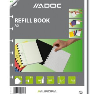 Rezerva caiet A5, 72 file - 90g/mp, AURORA Adoc - matematica