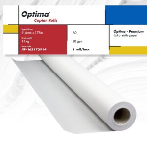 Rola copiator A0+, 80gr, 914mm x 175m, Optima Premium