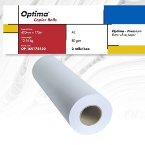 Rola copiator A2, 80gr, 420mm x 175m, 2 role/cutie, Optima Premium