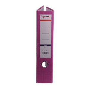 Biblioraft A4, plastifiat PP/paper, margine metalica, 75 mm, Optima Classic - rose