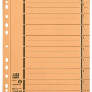 Separatoare carton manila 250g/mp, 300 x 240mm, 100/set, OXFORD - galben
