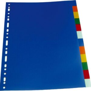 Separatoare plastic color, A4, 120 microni, 5 culori/set, Optima