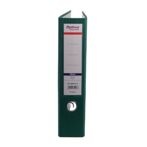 Biblioraft A4, plastifiat PP/paper, margine metalica, 75 mm, Optima Classic - verde